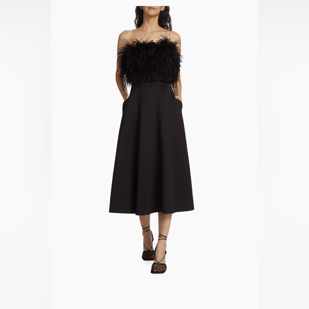 Badgley Mischka
Feathered Belted Midi-Dress brand new without tags - size 16